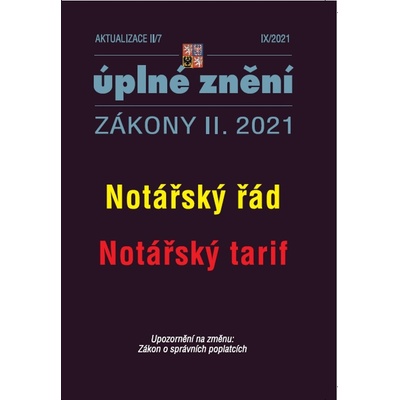 Aktualizace II/7 - Notářský řád, Notářský tarif - Poradce s.r.o.