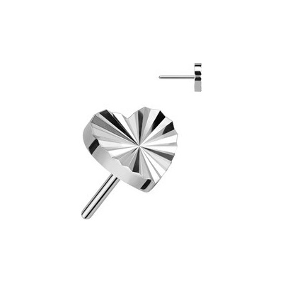 Šperky4U srdíčko k Push In piercingu titan TIT1243-TI