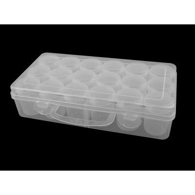 Plastový box / zásobník 18 šroubovacích dóziček transparent 1 ks