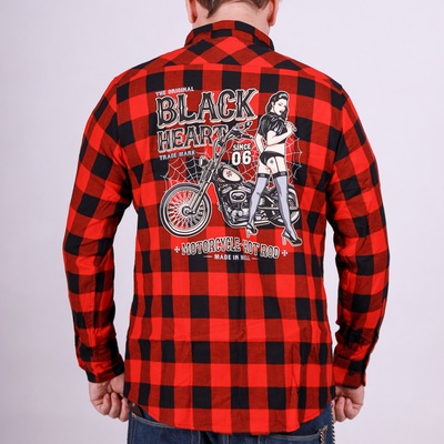 Black Heart pánská košile Chopper Pussy červená