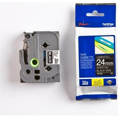 Brother TZE-355, 24mm, černá/bílá, laminovaná, délka 8m TZE355