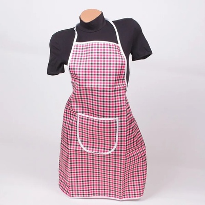 Карирана готварска престилка в розово, черно и бяло