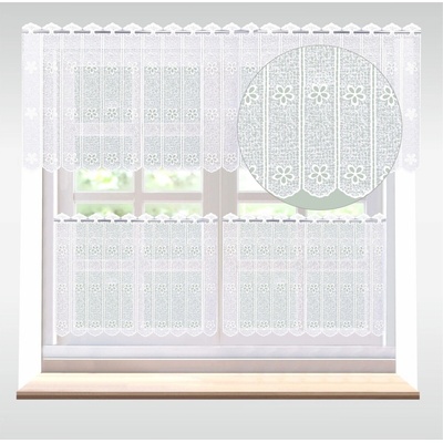 Záclona macramé, Kveta vitrážka metráž, biela 40 cm