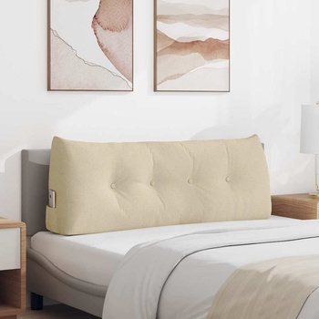 vidaXL Възглавница за гръб Крем 120 x 24 x 50 см текстил (42014477)