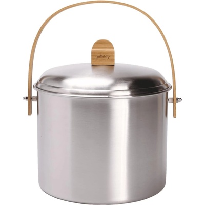 Pebbly Компостер NBA233, 7 л, сребро, стомана / бамбук, Pebbly (PEBB3760132816579)