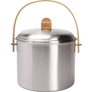 Pebbly Компостер NBA233, 7 л, сребро, стомана / бамбук, Pebbly (PEBB3760132816579)