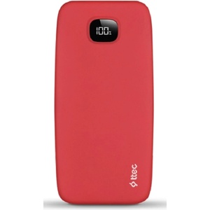 Ttec Портативна батерия ttec - ChargeUp Pro, 10 000 mAh, червена (8694470829289)