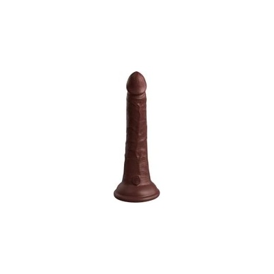 KING COCK Pipedream King Cock Elite 7" силиконово дилдо Dual Density Cock, кафяво (P23239)