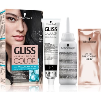 Schwarzkopf Gliss Color перманентната боя за коса цвят 1-0 Deep Black