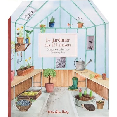 Moulin Roty Книжка със стикери Moulin Roty - Градина, 20 страници (712604)