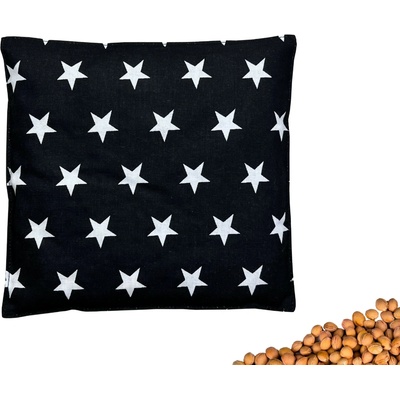 VFstyle nahrievací vankúšik s čerešňovými kôstkami 20x20 cm Stars čierne