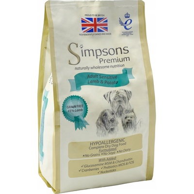 Simpsons Premium Adult Sensitive jehněčí & brambory 12 kg