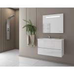 Drop Комплект от бели стенен шкафове и бяла мивка Drop Luxus 85 см (5PLX085WH+6BIS085PC)