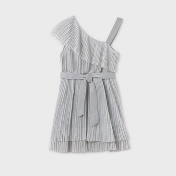 Mayoral Рокля плисе в сребрист цвят за момиче Майорал