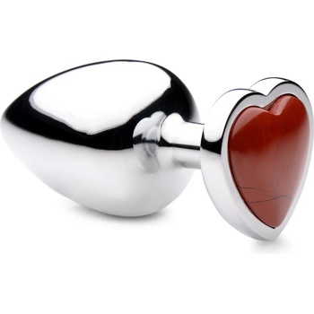 Image 1 of Booty Sparks Gemstones Red Jasper Heart Anal Plug Large