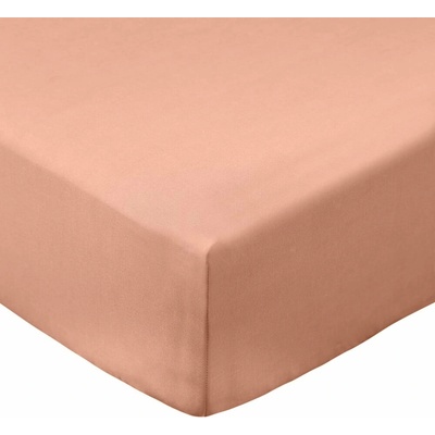 Bianca Cotton Percale prostěradlo červená/hnědá/oranžová 90x190