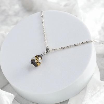 Lampglas Náhrdelník s 24karátovým zlatem a ryzím stříbrem NNM10/AG/RHO
