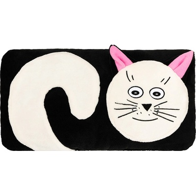 Bellatex Tvarovaný polštář kočička Černá Bílá 45x30