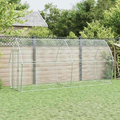 vidaXL Klec pro kuřata 400 × 105 × 182 cm pozinkovaná ocel stříbrná 9799.172556