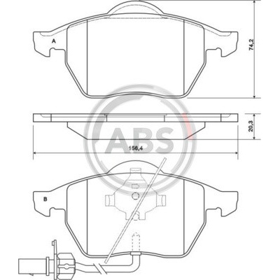 A.B.S. Sada brzdových platničiek kotúčovej brzdy 37156