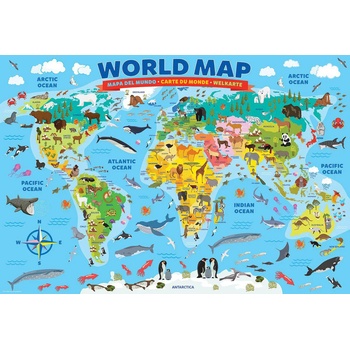EUROGRAPHICS - Puzzle Map of the World 100 XXL - 100 piese