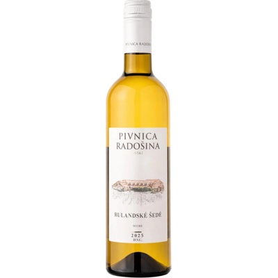 Pivnica Radošina Rulandské šedé 2025 suché 12% 0,75 l (čistá fľaša)