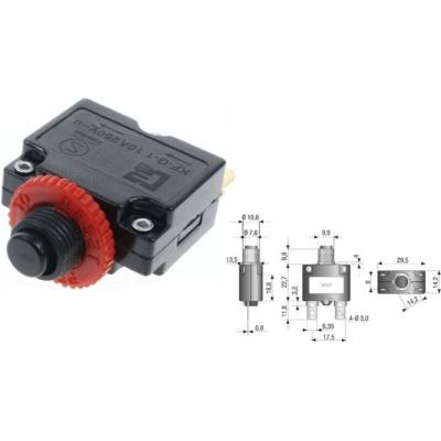 Nadprúdový tepelný istič KF-G-1 250VAC/10A