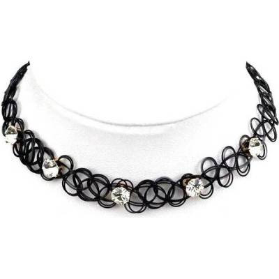 Prosperk Náhrdelník tetování choker s kamínky hnědá 27699/HNE