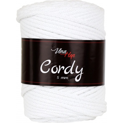 Vlna-Hep Cordy šňůry 5mm bílá 8002