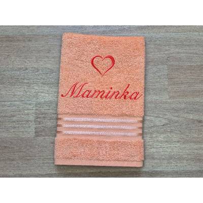 Povlečení Plus osuška maminka se srdíčkem 70 x 140 cm linie lososová