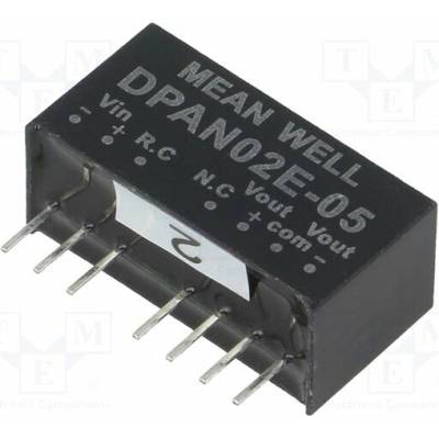 MEAN WELL DPAN02E-05 Měnič: DC/DC; 2W; Uvst: 4,5÷9VDC; Uvýst: 5VDC; Uvýst2: -5VDC; SIP8