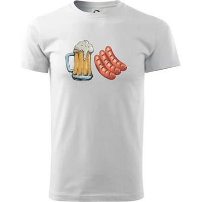 Pivo a klobása tričko biela