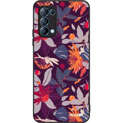 Pouzdro Picasee ULTIMATE CASE OPPO Reno 5 5G Purple Leaf