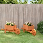 vidaXL Плантери колички 2 бр 47x15x19 см масивна ела (364228)