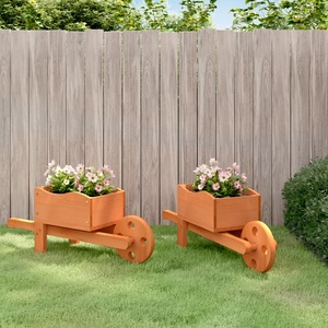 vidaXL Плантери колички 2 бр 47x15x19 см масивна ела (364228)
