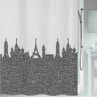 Spirella URBAN motiv město šedý 180 x 200 cm – Zboží Dáma