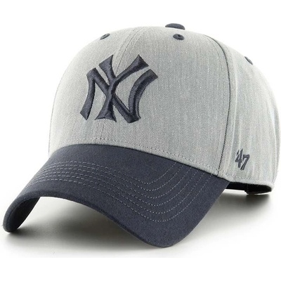 47 brand Памучна шапка с козирка 47 brand MLB New York Yankees в сиво с апликация BCPTN-MLDTT17KHP-GY10 (BCPTN.MLDTT17KHP.GY10)