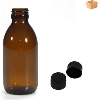 Luna Skleněná lékovka s černým uzávěrem s pojistkou 150 ml 88 ks