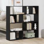 vidaXL Шкаф за книги/Преграда за стая, черен дъб, 105x24x102 см (862422)