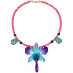 Dannyra Колие с естествена орхидея, тюркоаз, аметист и корали Candy Necklace Dannyra Jewels