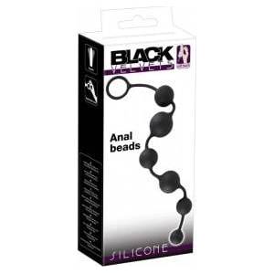 Black Velvets Silicone Intimate Bead Chain 40cm Black Flexible Design