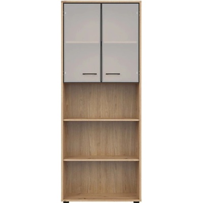 SPACE OFFICE vitrína REG2W/200, dub artisan/černý mat