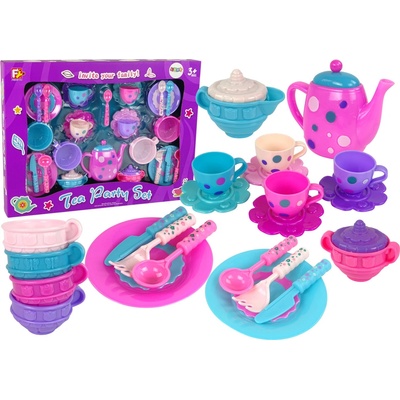 Lean Toys Čajová súprava šálky taniere príbory misky