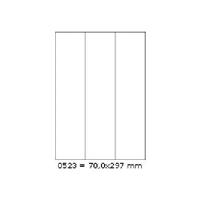 CDRmarket 70 x 297 mm, 3 etikety, A4, 100 listů P6009