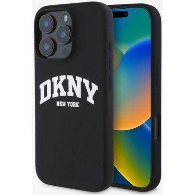 DKNY Заден капак от течен силикон с лого на арката MagSafe за iPhone 16 Pro Max Black DKNY | Lilav | МЪЖЕ | UNI