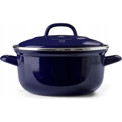 Hrnec tradiční ocelový smaltovaný 22 cm modrý BK Holland Indygo 3,3 l
