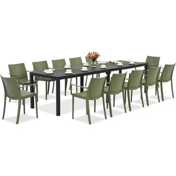 BICA King Double/Victoria антрацитно зелен комплект градински мебели за 12 души Bica (BC439ANT-12xBC351ZIE)