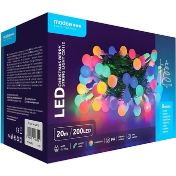 Modee Lighting LED vianočná reťaz 200 LED 20m RGB bobule