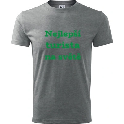 Tričko nejlepší turista na světě dárek pro turistu šedé
