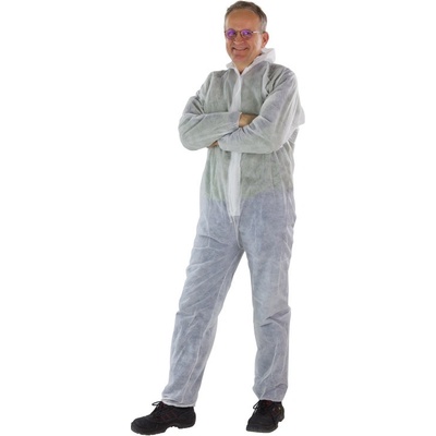 DEMA Jednorazový pracovný oblek biely 40 g/qm PP, veľkosť XL 15353D